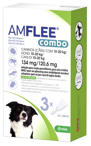 Krka Amflee combospot op hond