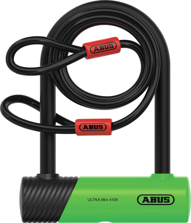 Abus ultra mini 410k 150hb140 u-lock incl. cobra loop cable and sh bracket