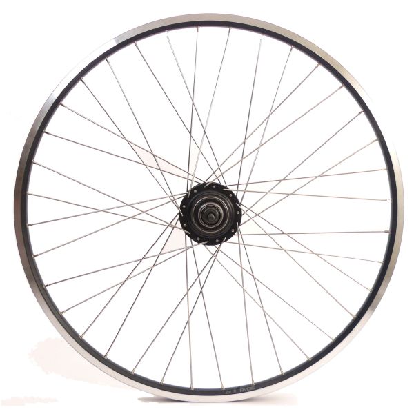 Shimano achterwiel 28 inch nexus 8 naaf (zwart) - zac19 velg (zwart) met rvs spaken - voor schijfrem