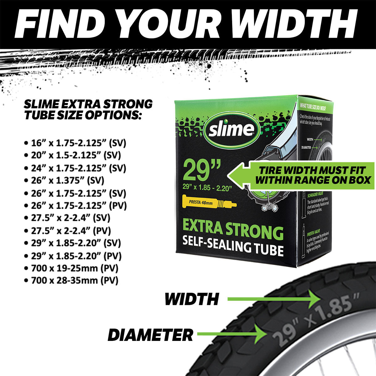 Slime zelfdichtende anti-lek binnenband 18 inch av