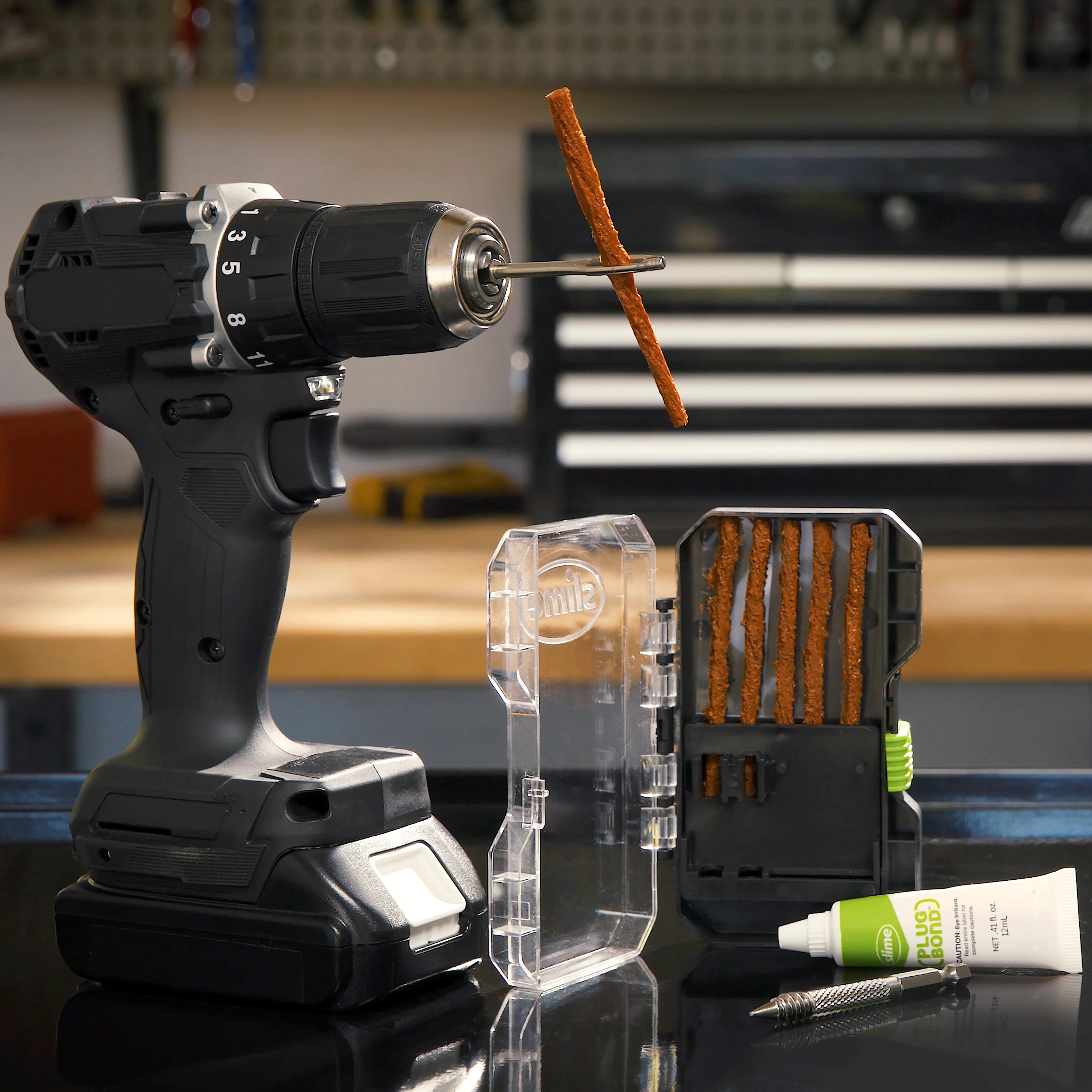 Slijmbandenreparatieset voor boormachines