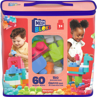Mega bloks grote bouwtas - bouwset met 60 grote bouwblokken