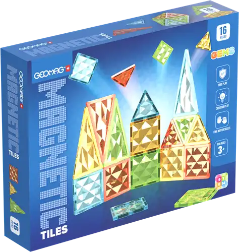 Oku geomag magnetische tegels edelstenen 16 delig