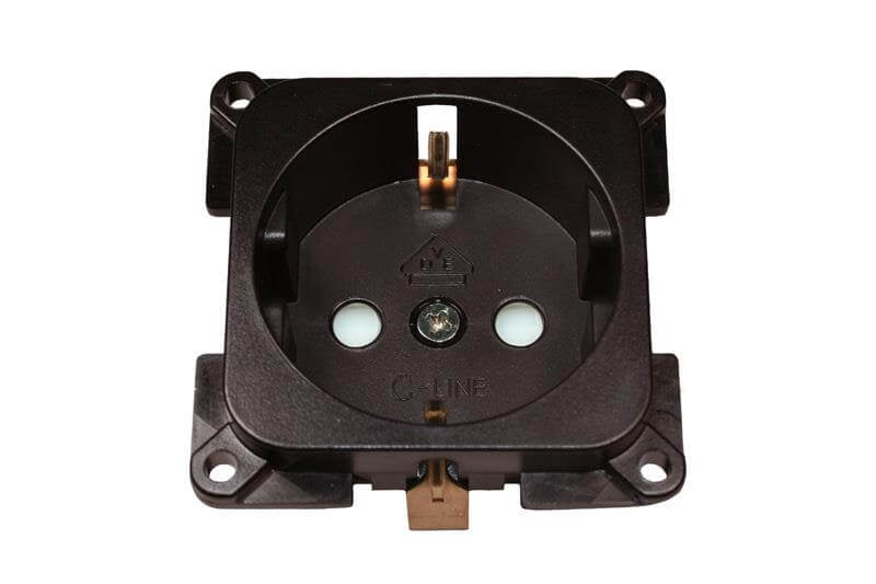 C-line wandcontactdoos camper en caravan 230 volt bruin - verpakt