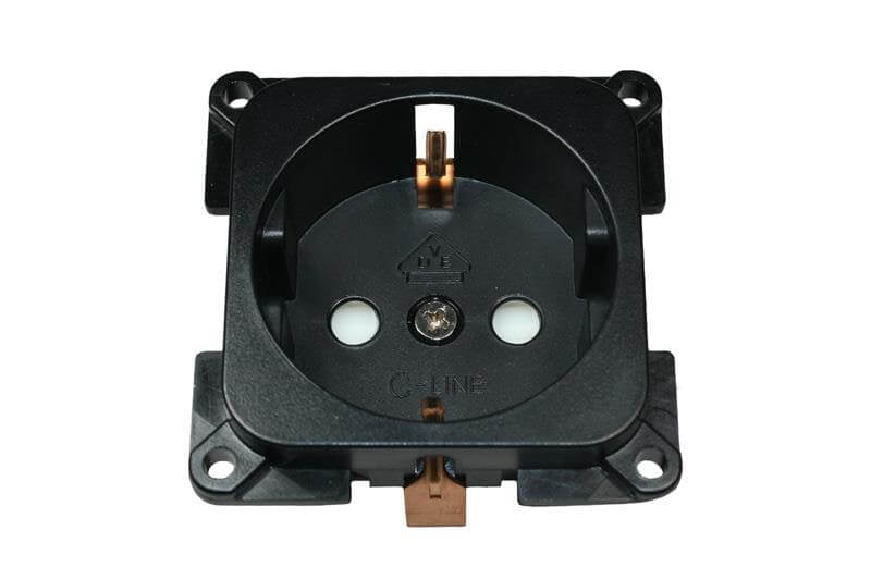 C-line wandcontactdoos camper en caravan 230 volt zwart - verpakt