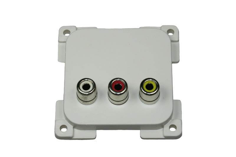 C-line video en audio contactdoos wit
