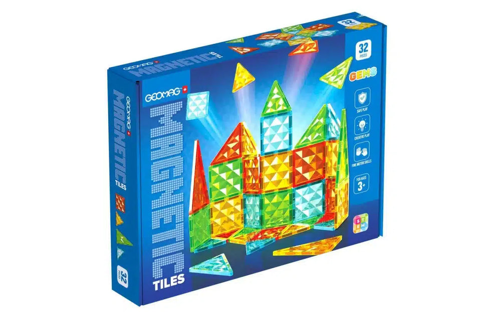 Oku geomag magnetische tegels edelstenen 32 delig
