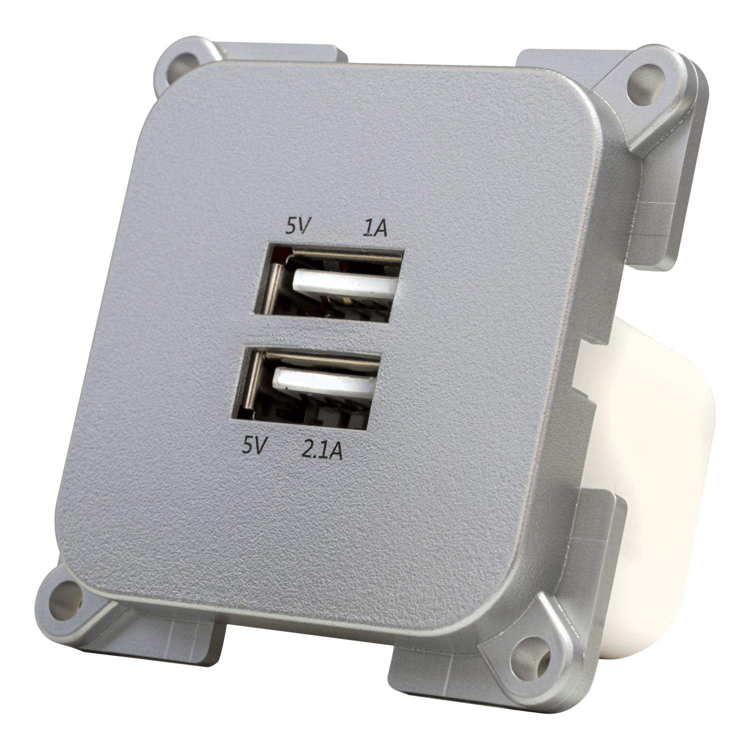C-line wandcontactdoos met dubbele usb-a lader zilver