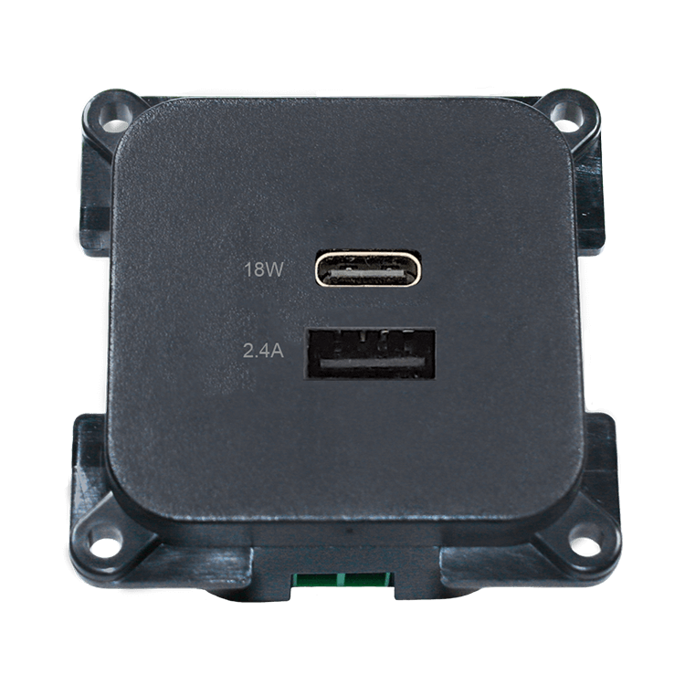C-line usb laadcontactdoos met usb-a en usb-c - ece r10 - antraciet - zonder verkoopverpakking