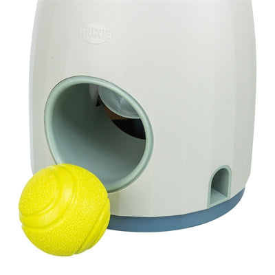 Trixie dog activity strategy game ball treat light gray blue