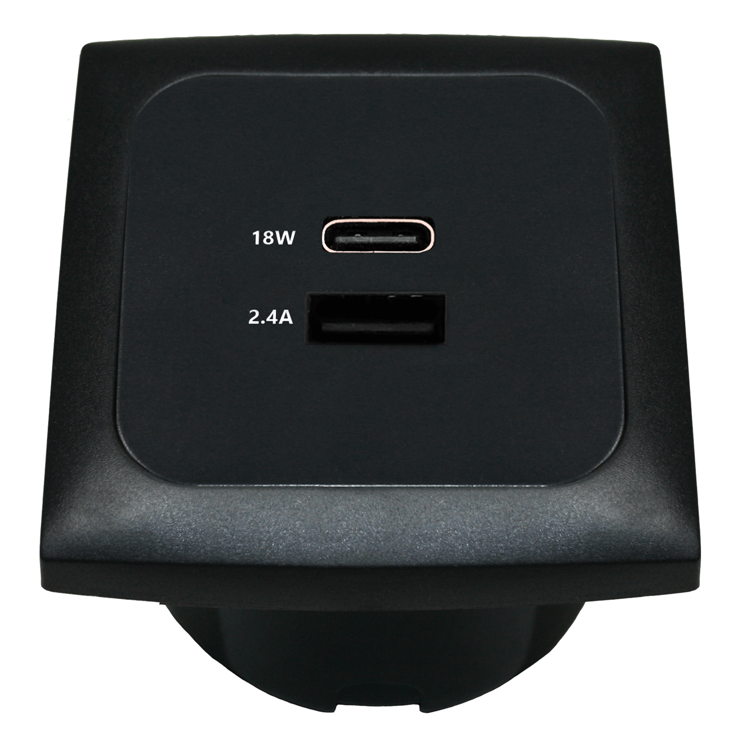 C-line usb laadcontactdoos met usb-a en usb-c met opal afdekraam zwart