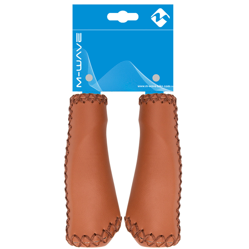 poignées Ergonomiques 125 mm simili cuir marron par set