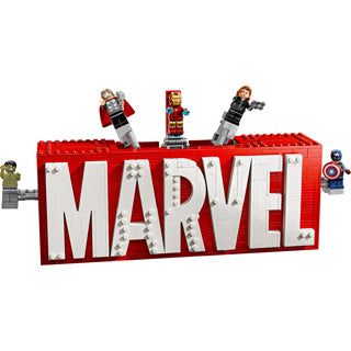 Lego super heroes 76313 marvel logo en minifiguren