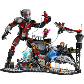 Lego superhelden 76314 captain america burgeroorlog actiescene