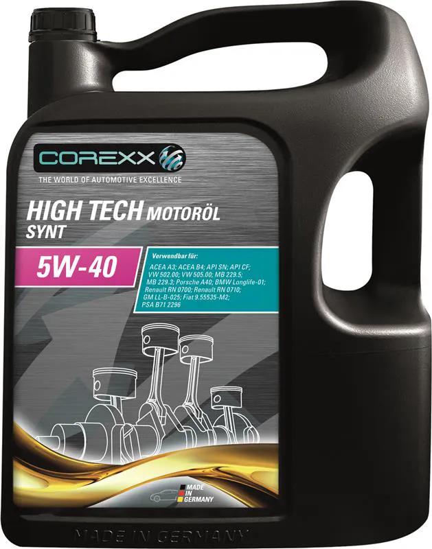 Corexx motoroil 5w-40 5 l high tech synt
