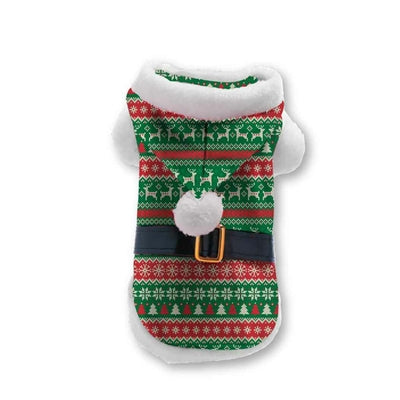 Plentygifts kerst hondenjas gestreept print rood groen