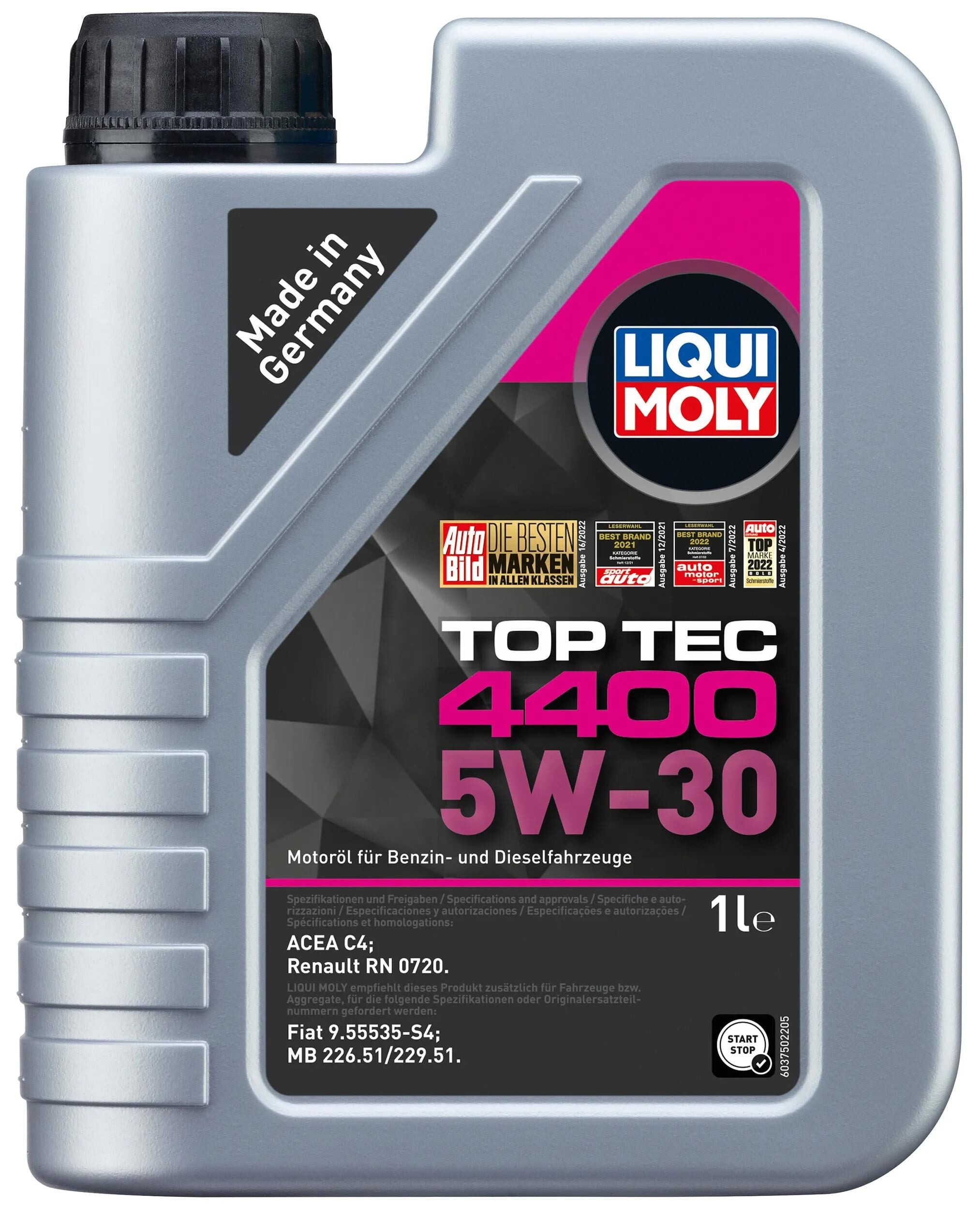 Liqui moly motoröl top tec 4400 top tec 4400 5w-30 1l