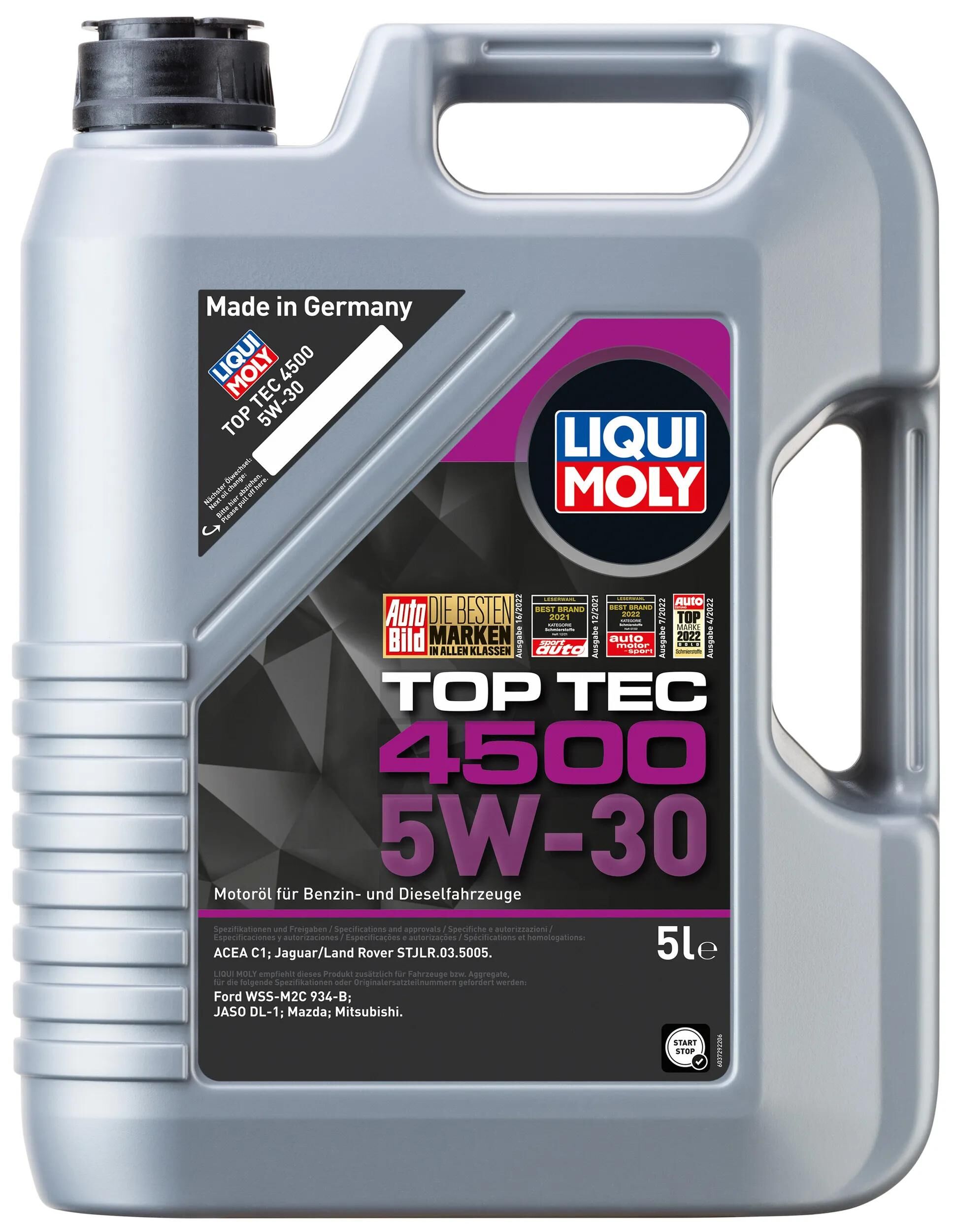 Liqui moly motoröl top tec 4500 oil top tec 4500 5w-30 5l