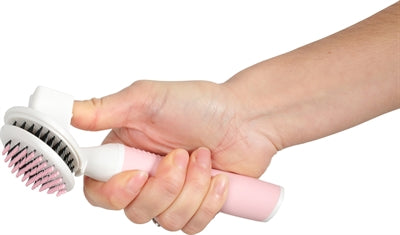 Zolux anah slickerborstel zacht intrekbaar roze wit