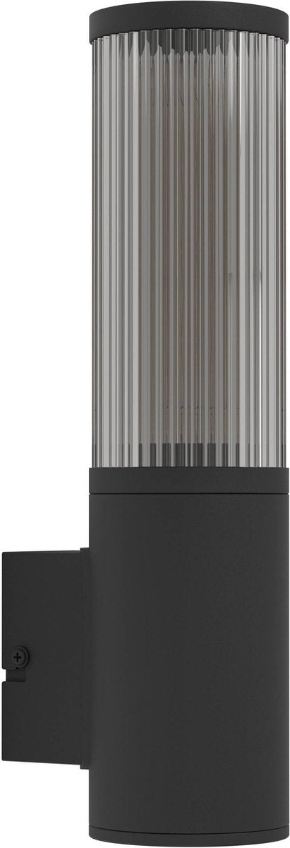 Eglo salle wandlamp buiten - e27 - 31 cm - smoke - zwart