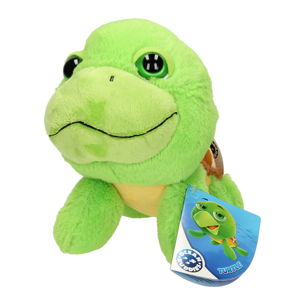 Knuffel big head pluche schildpad, 21cm