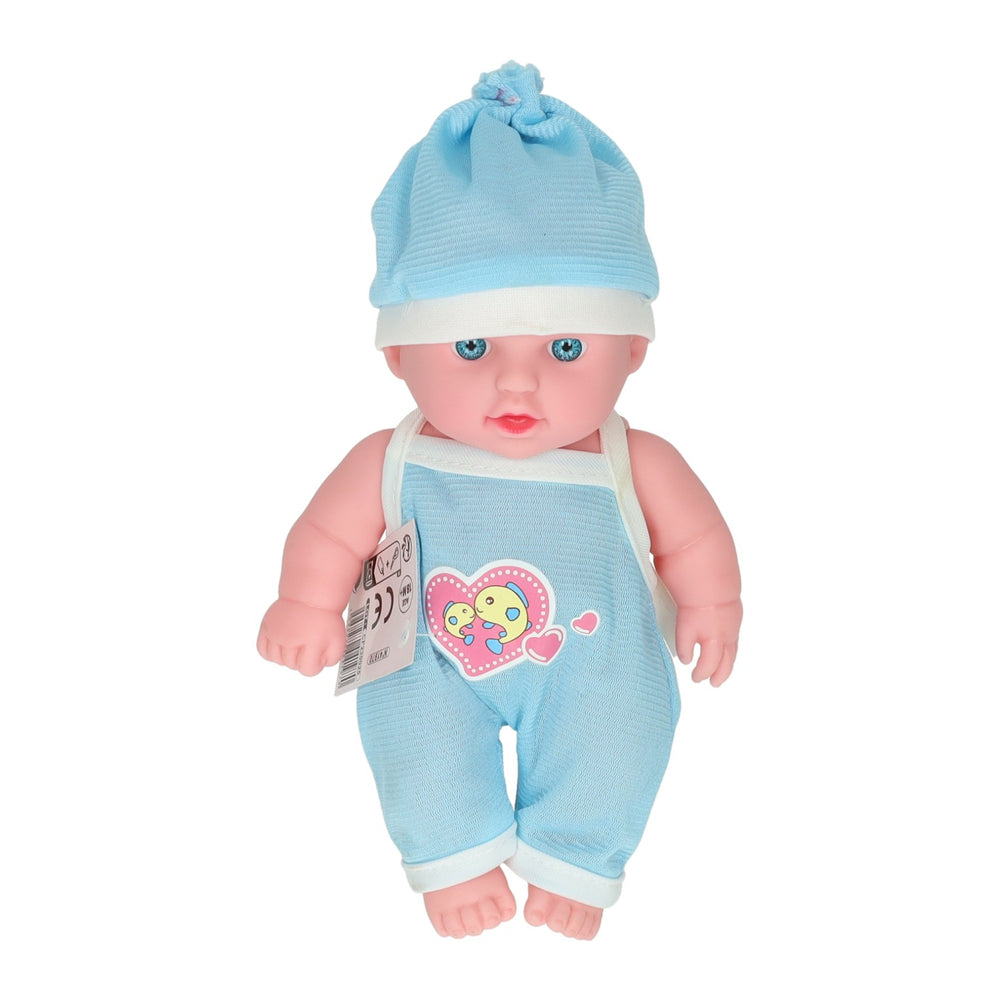 Babypop met rompertje hart en muts