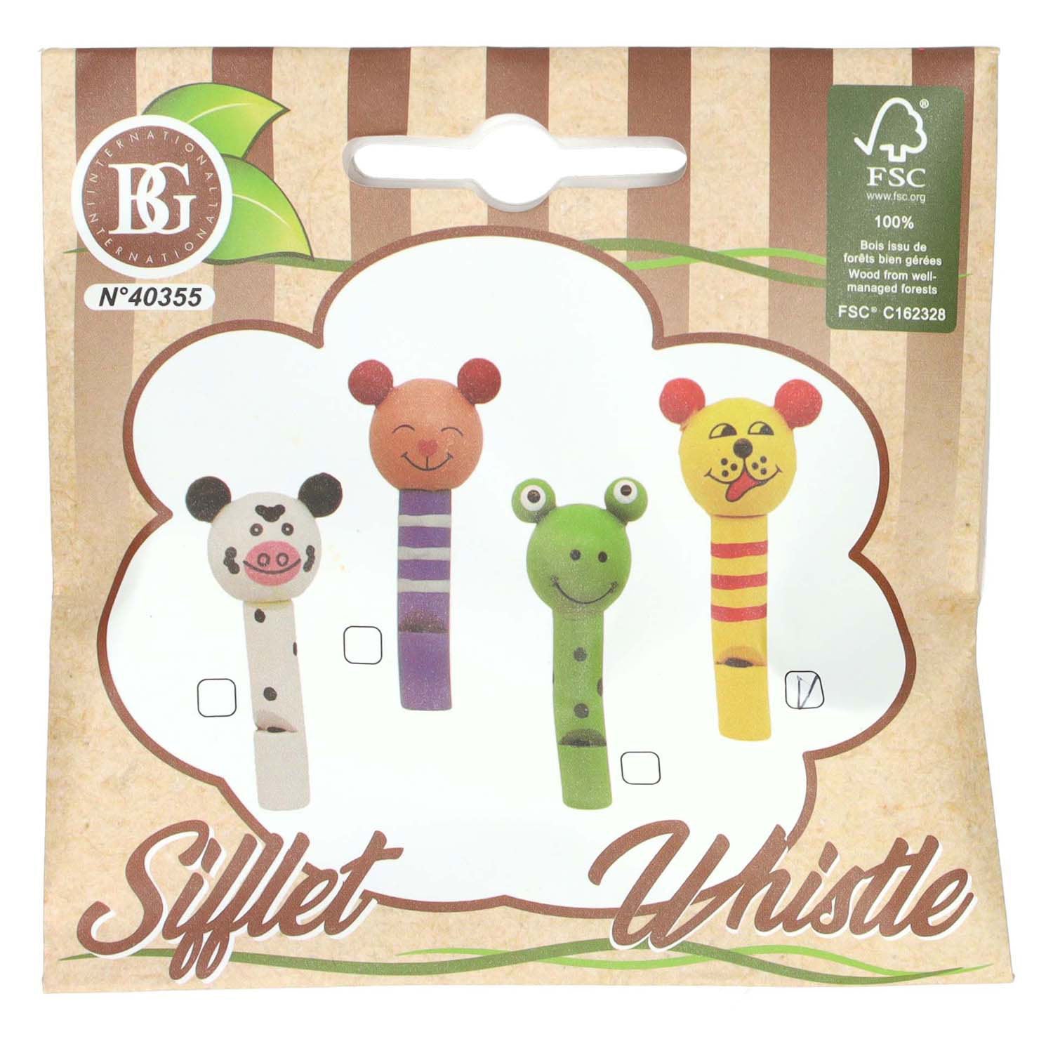 Houten dieren fluitje - 7cm