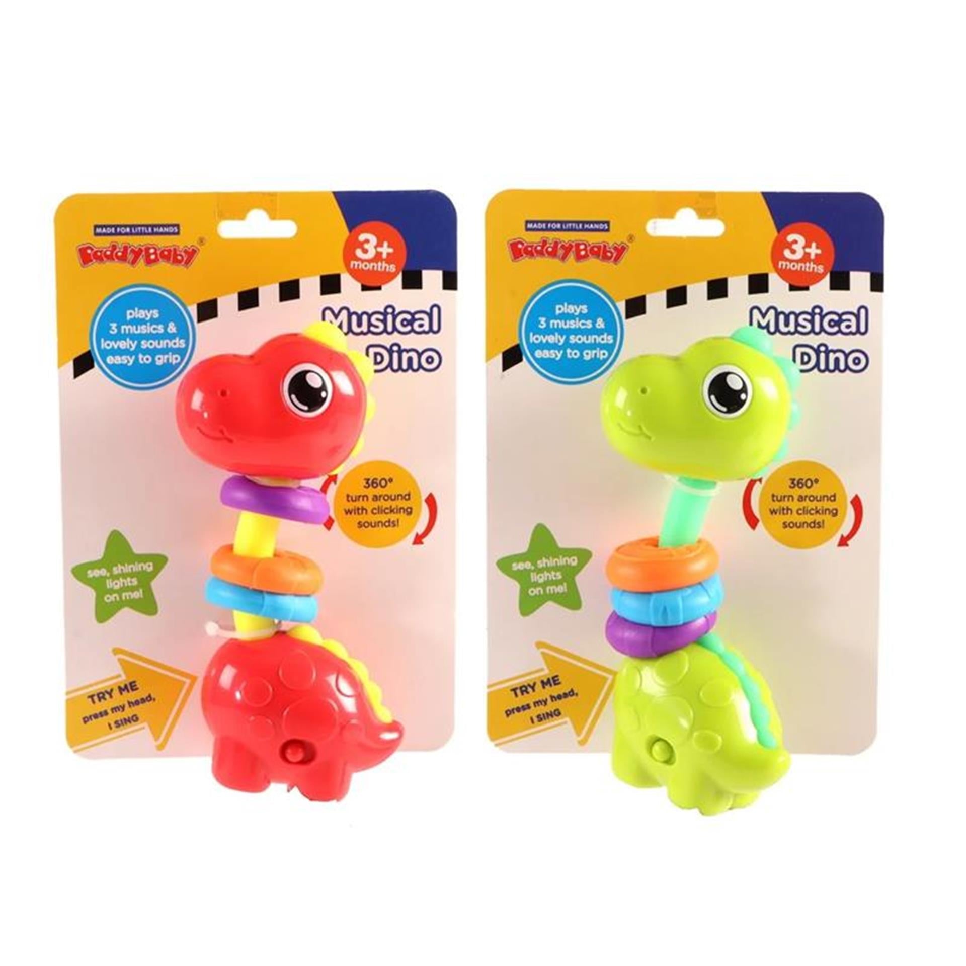 Jonotoys dino muziek rammelaar 14cm