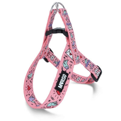 Morso Mini hondentuig verstelbaar gerecycled lief tweet roze