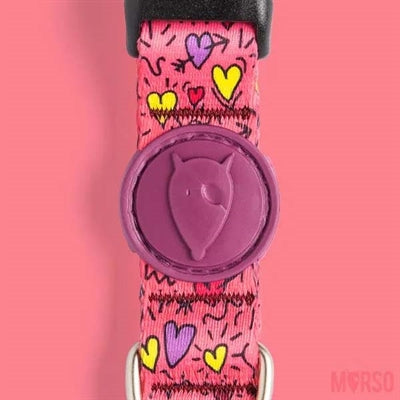 Morso Halsband hond gerecycled roze, denk roze