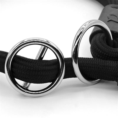 Morso half slip halsband hond zacht touw gerecycled zwart zwart