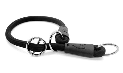 Morso Halve slip halsband hond zacht touw gerecycled zwart zwart