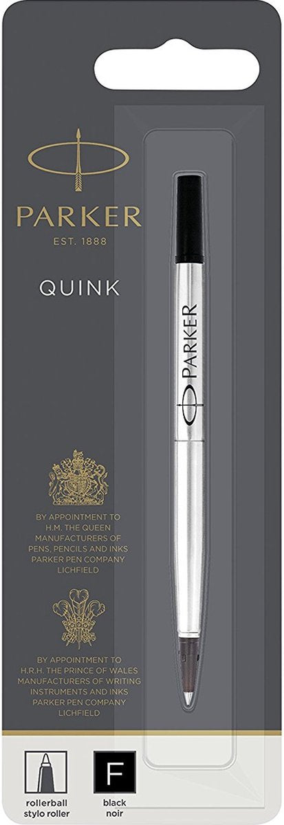 Parker rollerballpen inktvulling | fijn punt | zwarte quink inkt | 1 stuks