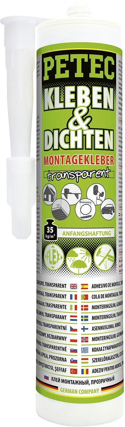 Petec montagelijm kleben dichten assembly adhesive 290ml transparent