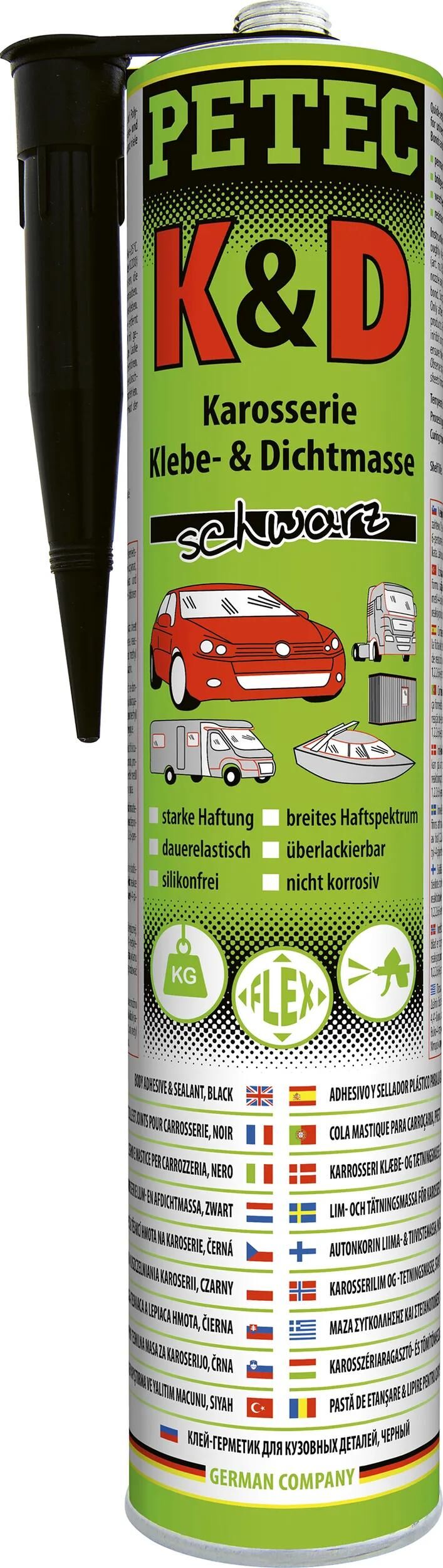 Petec dichtmasse k d body sealant 310 ml black