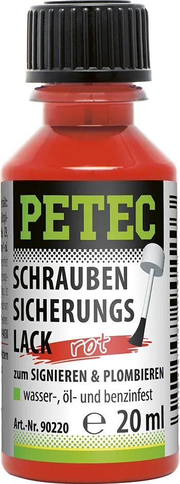 Petec schraubensicherungslack safety varnish red 20ml
