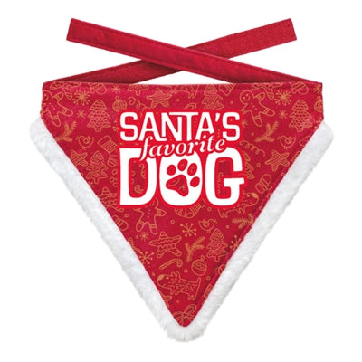 Genoeg cadeaus kerst bandana santa's favoriete hond poot rood