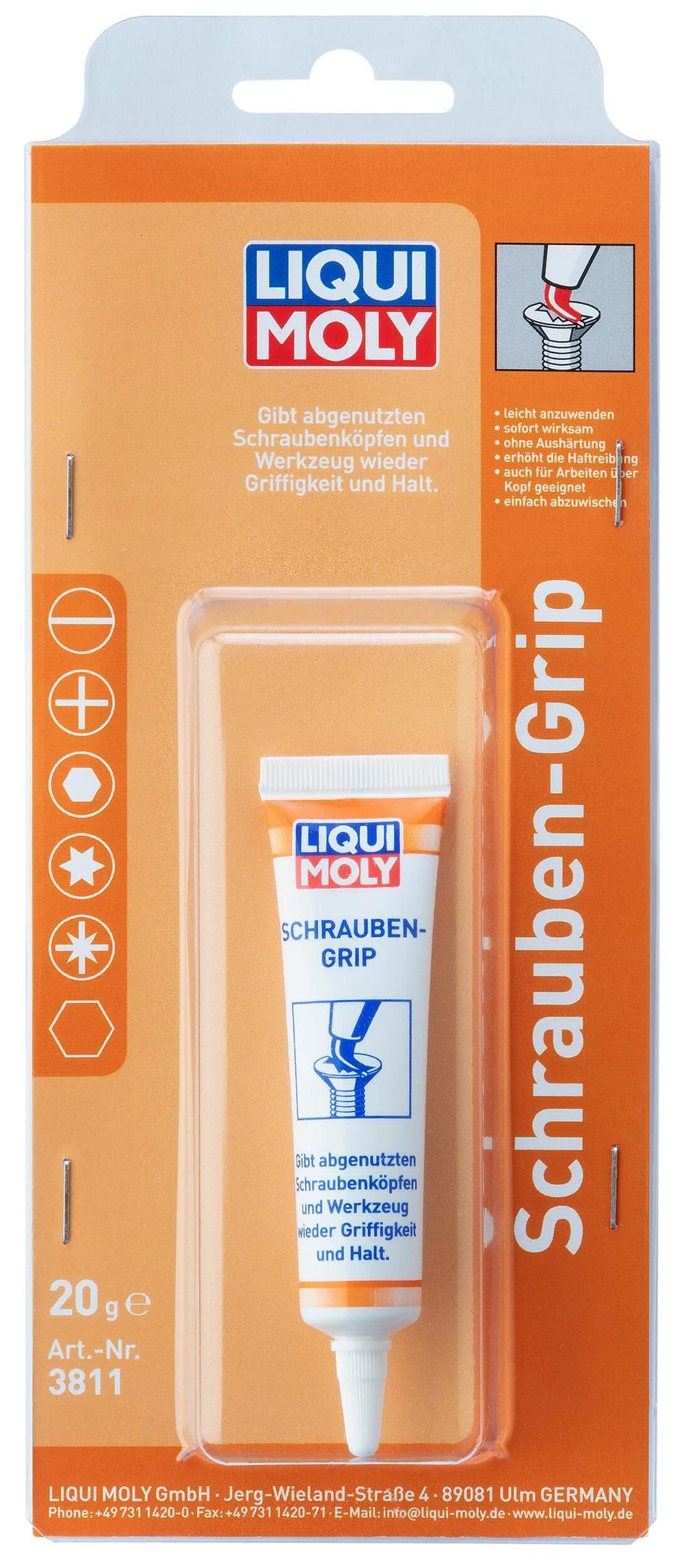 Liqui moly reparaturpaste schrauben grip 20gr screws-grip tube 20 ml