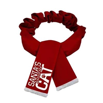 Plenty Gifts kerstsjaal Kerstman's favoriete kat rood