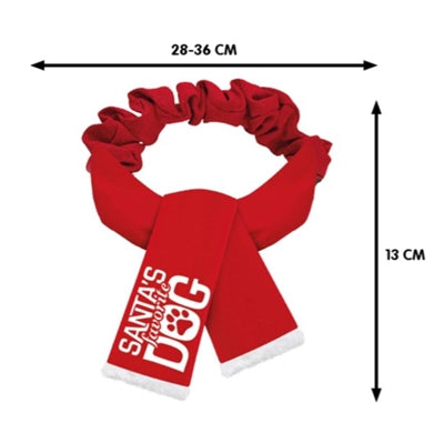 Plenty Gifts kerstsjaal santa's favoriete hond rood