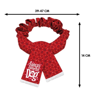 Plenty Gifts kerst sjaal santa's favoriete hond poot rood