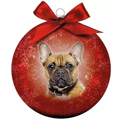 Plenty Gifts kerstbal mat franse bulldog rood
