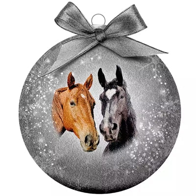 Plenty Gifts kerstbal mat paard zilver