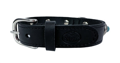 Sazzz Halsband hond Adventure Stone leer zwart