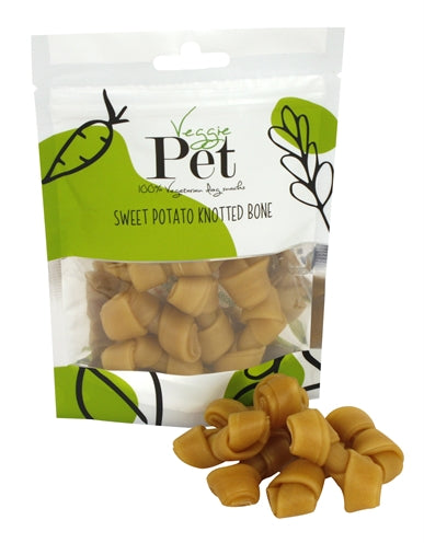 Veggie pet zoete aardappel knoopbot
