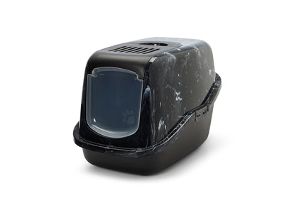 Savic kattenbak nestor marmer zwart wit