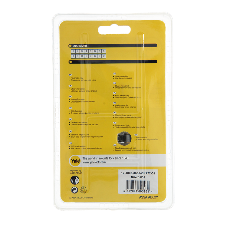 Yale 1060545 - knopcilinder 1000 mv 70mm(35 35) | 5 stuks