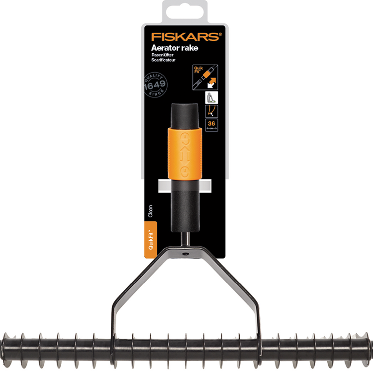 Fiskars quikfit verticuteerhark - tuingereedschap - hark opzetstuk - 370 mm
