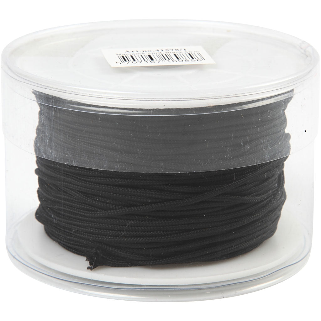 Creativ company polyesterkoord zwart 2 mm, 50m
