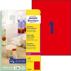 Verwijderbare neon labels avery neon rood